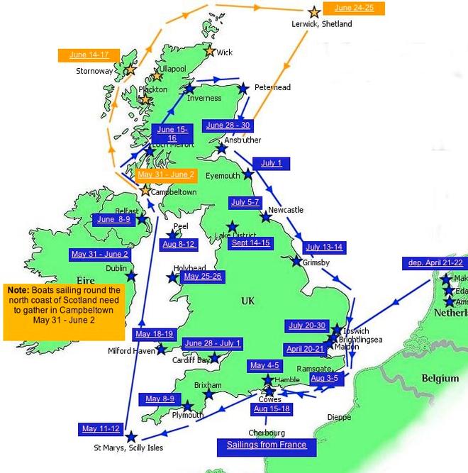 Gaff-rigged Celebration route ©  SW